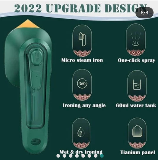 Portable Micro Steam Iron Handheld Garment Steamer for Dry & Wet Ironing.